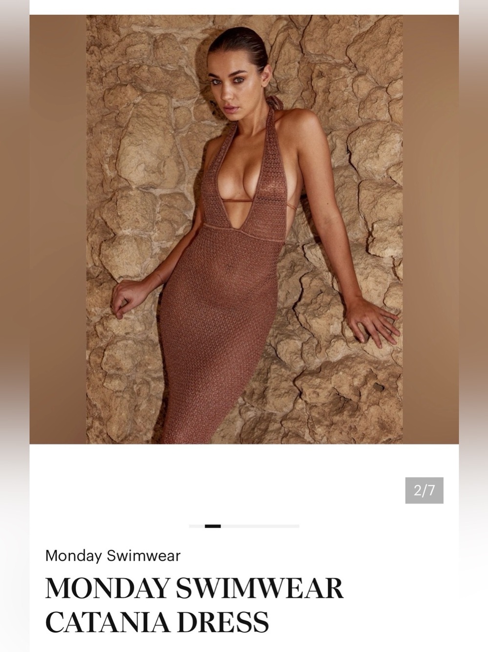 Monday Swimwear Catania Halter Knit Dress - Bronze